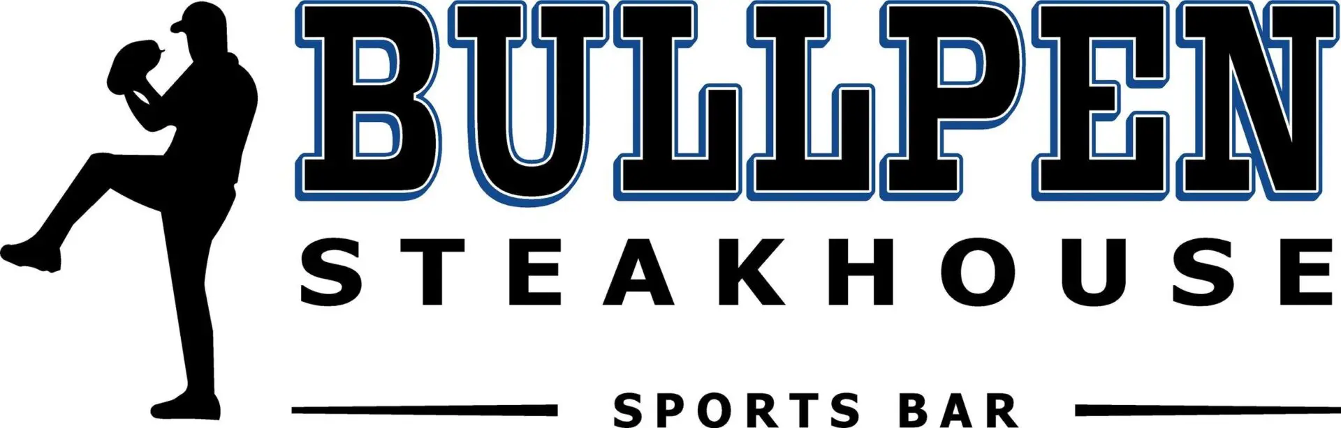 A logo for bullfrog steakhouse sports bar.